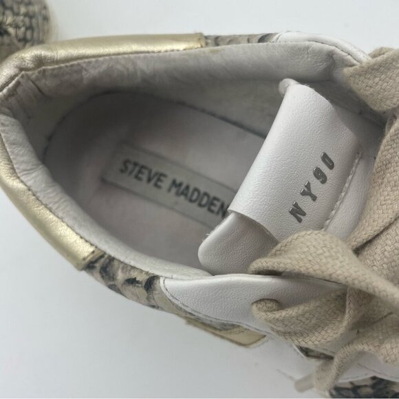 Steve Madden 'Sienna' Multi Snake Sneakers White Leather  Multi-snake, Sz 6 - Picture 10 of 15